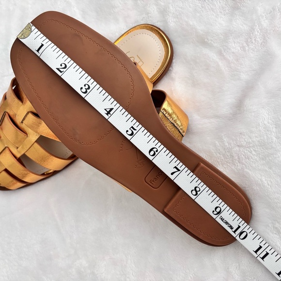 FRANCO SARTO Bartis Square Toe Gold Vegan Leather Fisherman Mule--NEW--8 - Picture 15 of 15